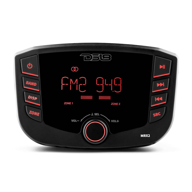 DS18 HYDRO MRX2 Marine Bluetooth Head Unit with LCD and RGB LED Lights