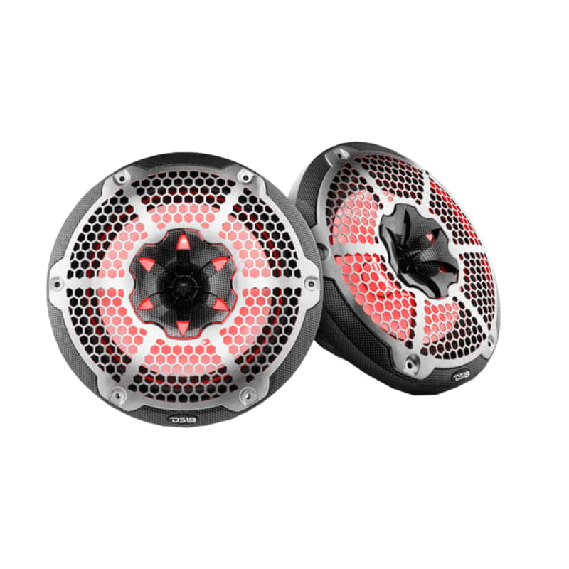 DS18 NXL 10" 2-Way Coaxial Marine Speakers With LED RGB Lights and Mesh Grill