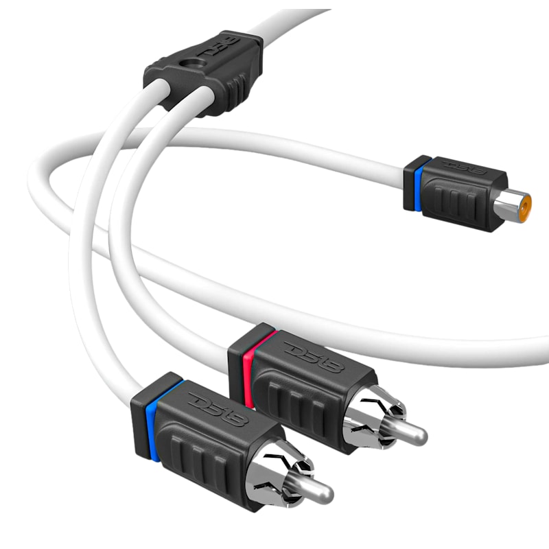 DS18 RCA Marine-Grade Tinned 100% Copper OFC 1-Female-to-2-Male Y-Connector Cable