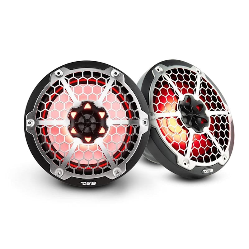 DS18 HYDRO NXL-8M 8'' 2-Way Marine Water-Resistant Speakers Pair with Integrated RGB LED Lights
