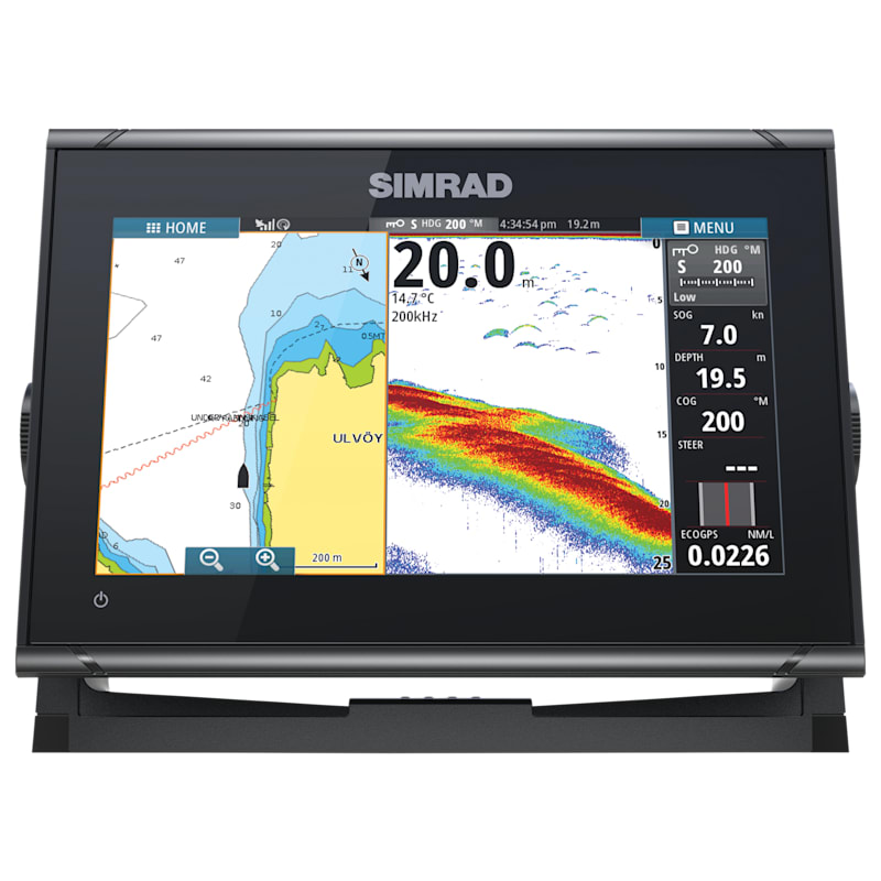 Simrad GO9 XSE Fish Finder/Chartplotter with HDI Transducer, C-MAP DISCOVER Charts, and HALO20 Radar