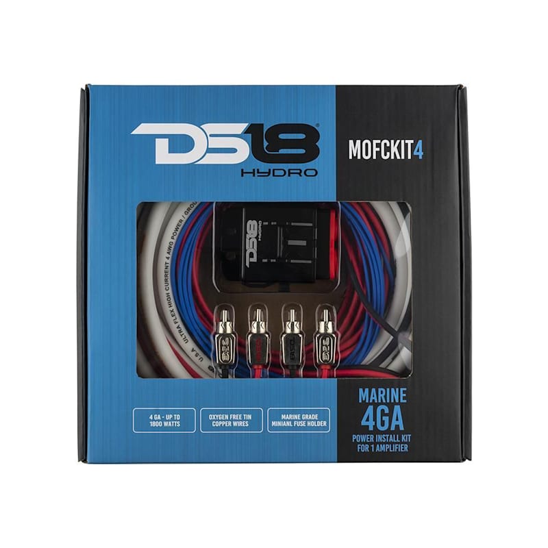 DS18 Marine Tinned 100% Copper OFC 4-Gauge Amplifier Installation Kit