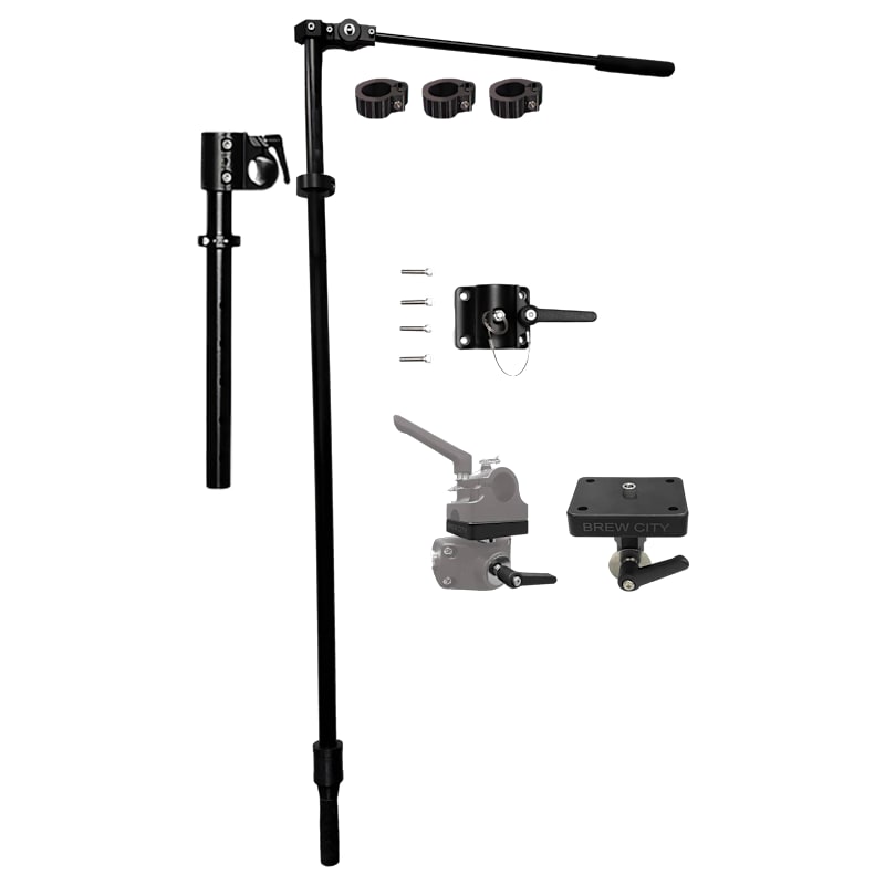 Brew City Telescoping Pole Kit with Rod Holder Mount