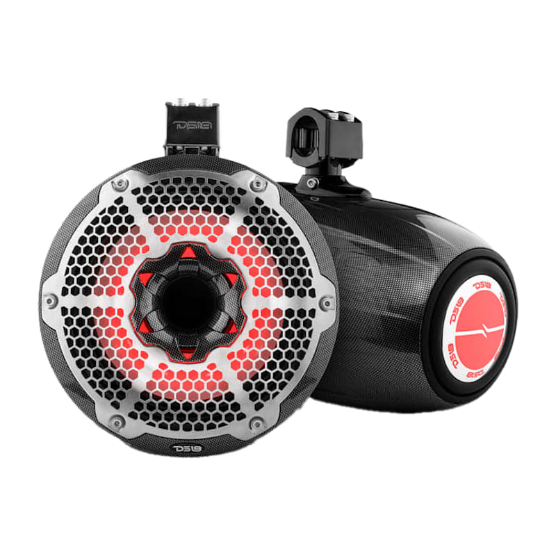DS18 NXL 10'' Neodymium Marine Towers with Built-in Passive Radiator, 1'' Driver, and LED RGB Lights