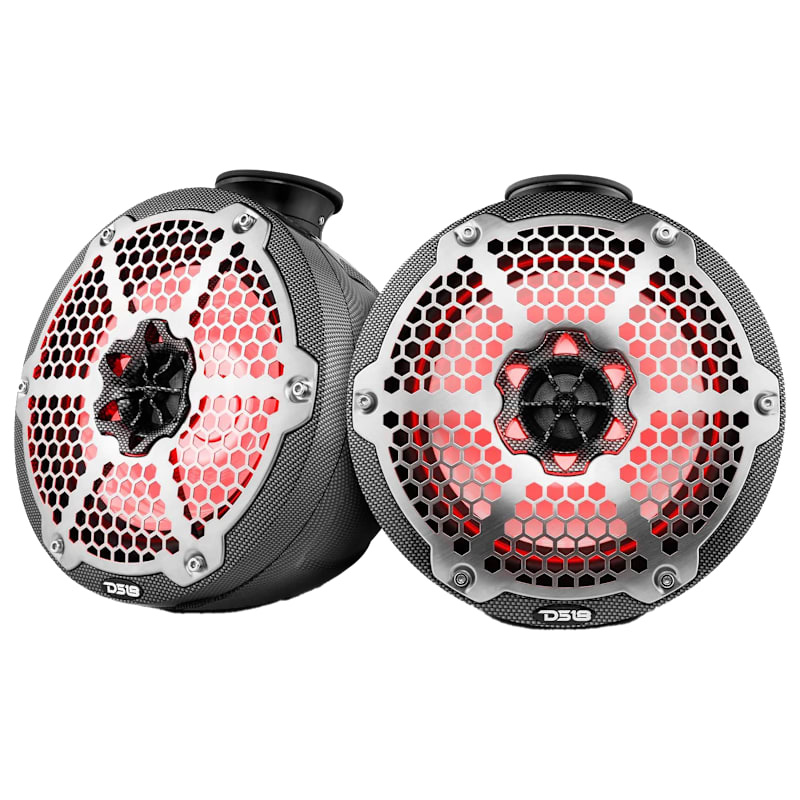 DS18 HYDRO 8" 375W Marine Speaker Pair with RGB LED Lights