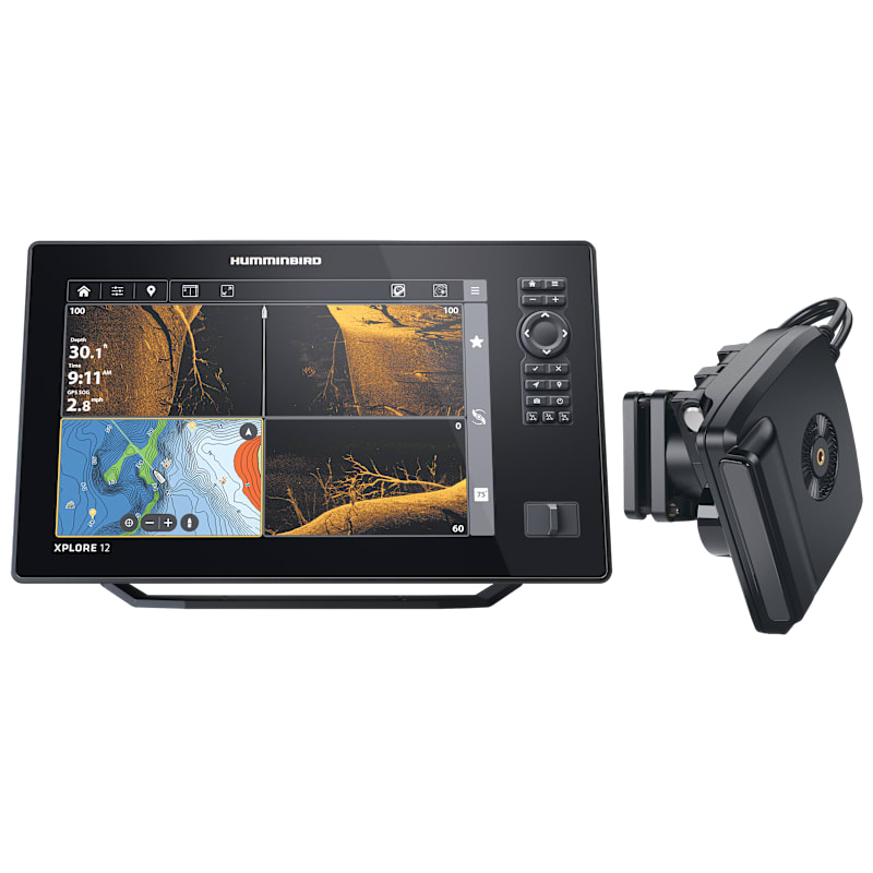 Humminbird XPLORE 12 CHIRP MEGA SI Fish Finder/Chartplotter and MEGA Live 2 Imaging Transducer Bundle