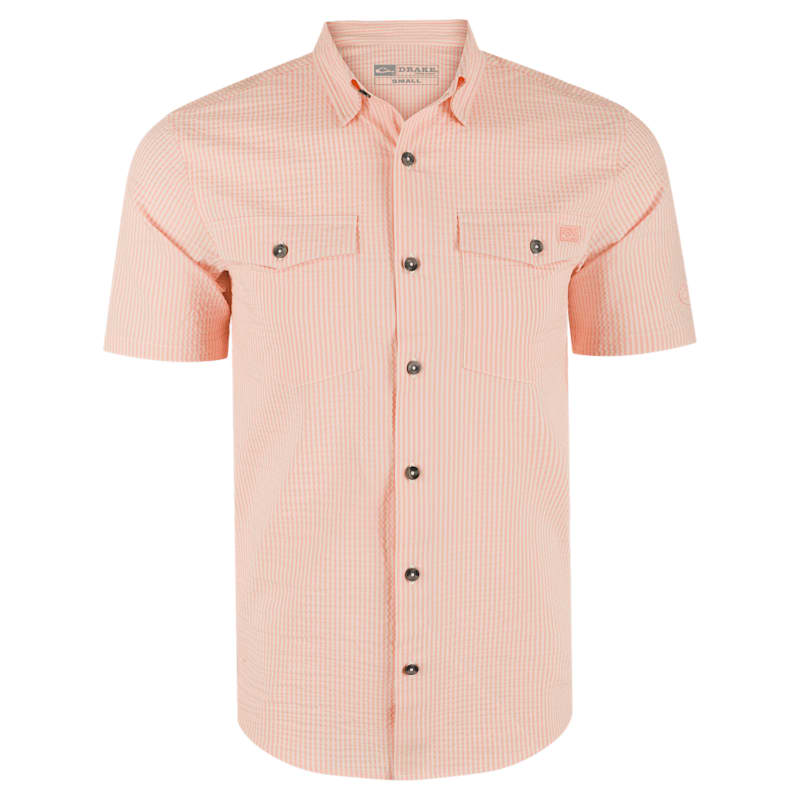 Drake Frat Seersucker Striped Short-Sleeve Button-Down Shirt