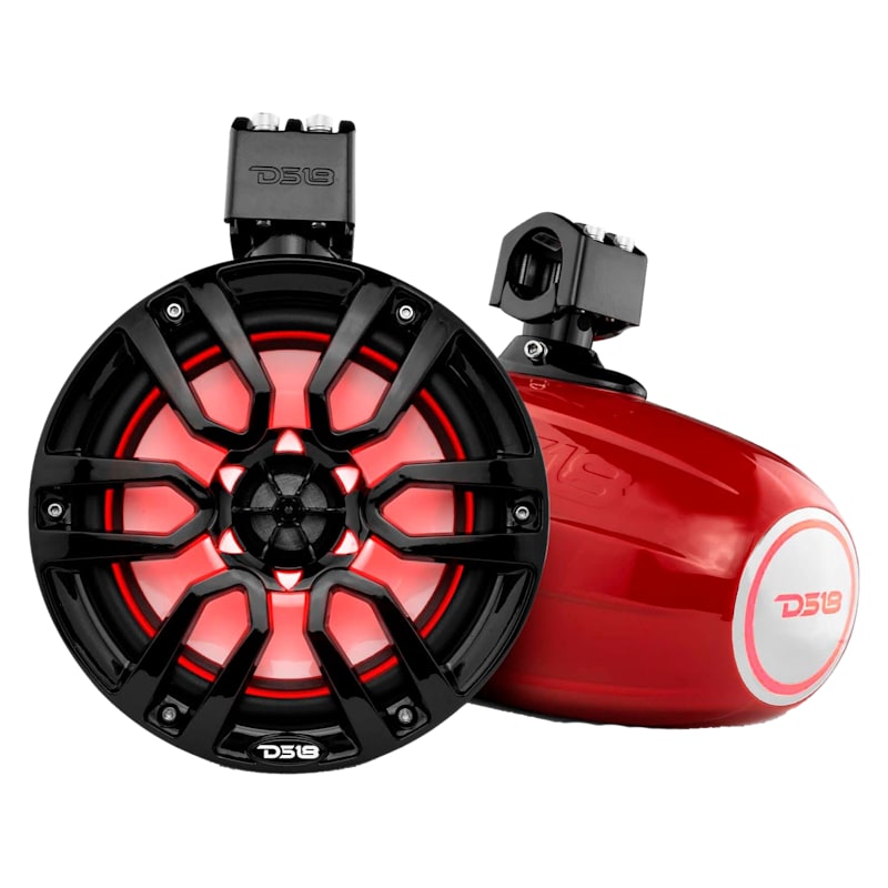 DS18 NXL 8" Marine Wakeboard Tower Speakers with Integrated RGB LED Lights