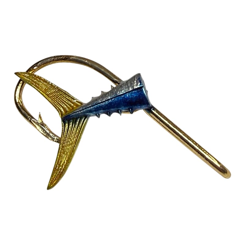 Hookits Yellowtail Tuna Fishing Hook Hat Pin Clip