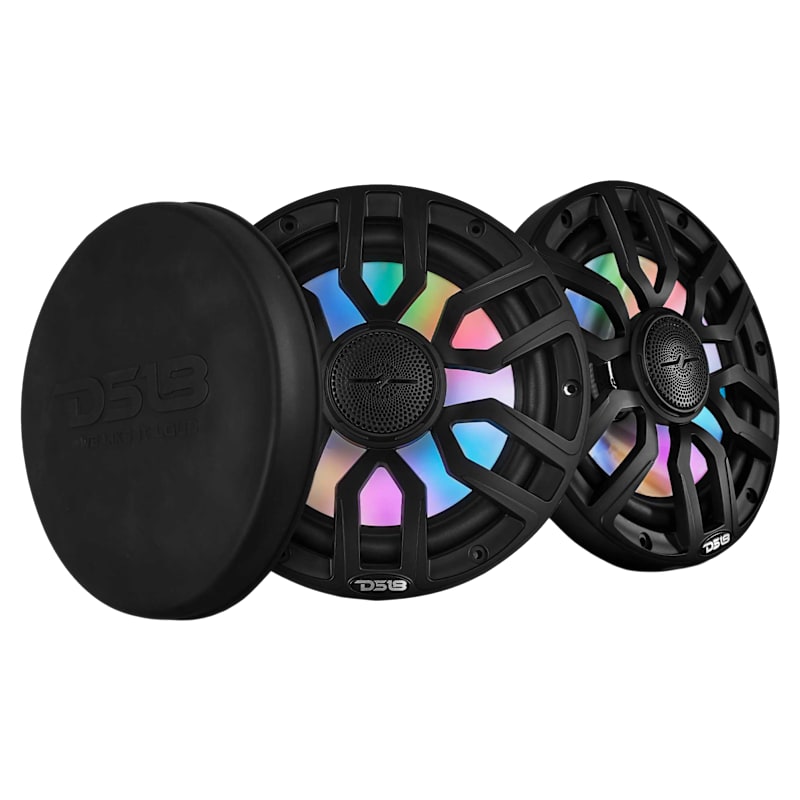 DS18 NXL 8" 2-Way Coaxial Marine Speaker with Bullet Tweeter and Digital LED Lights