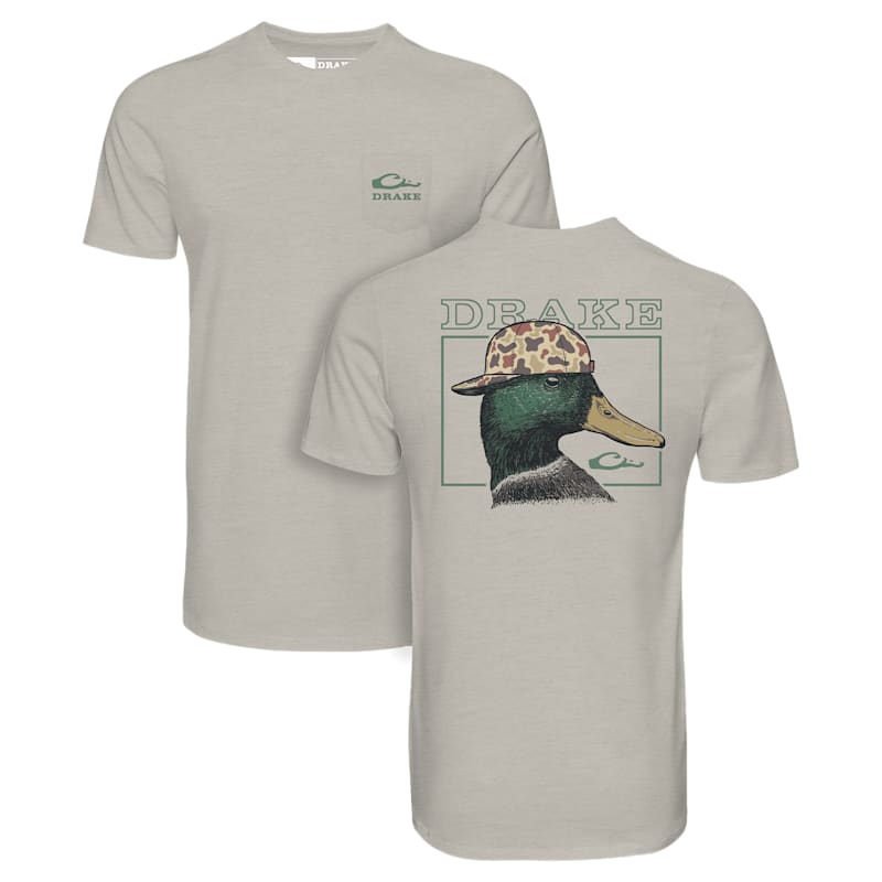 Drake Waterfowl Back Cap Mallard Short-Sleeve Pocket T-Shirt
