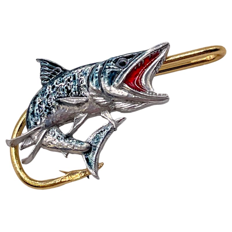 Hookits Barracuda Fishing Hook Hat Pin Clip