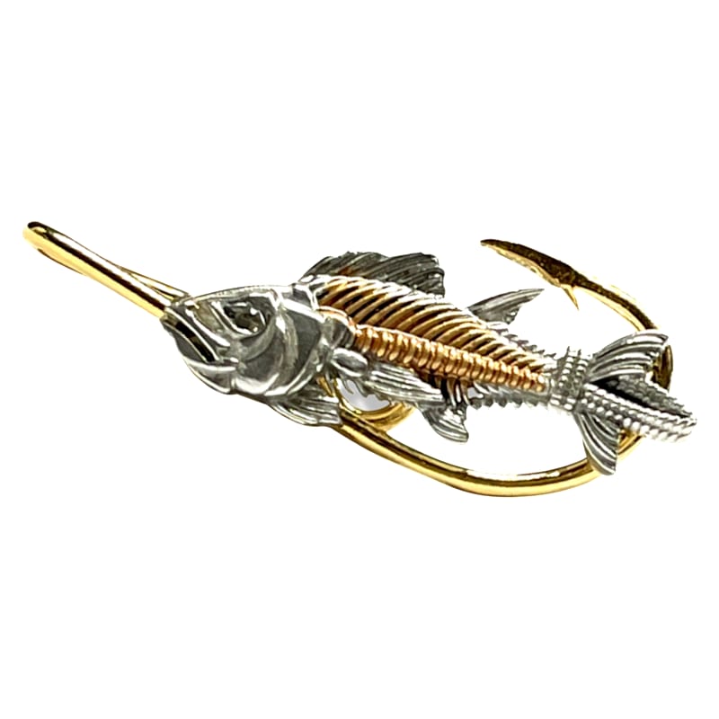 Hookits Tuna Bones Fishing Hook Hat Pin Clip