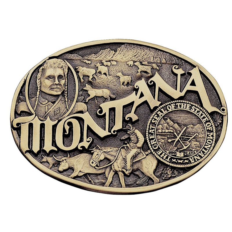 Montana Silversmiths Montana State Heritage Attitude Buckle