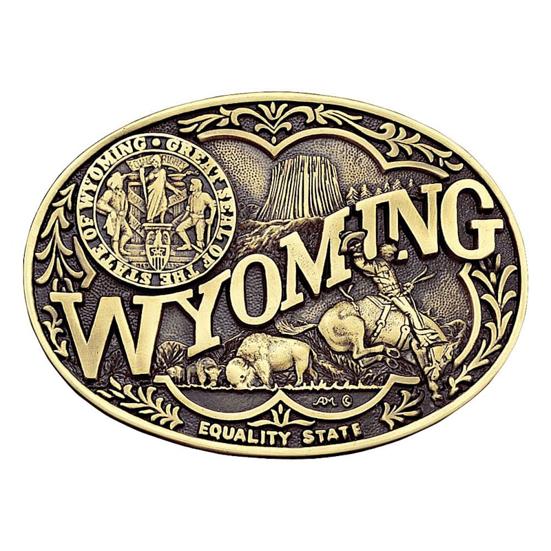 Montana Silversmiths Wyoming State Heritage Attitude Buckle