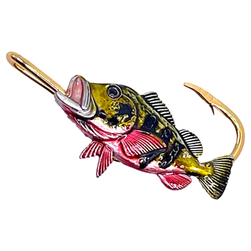Hookits Peacock Bass Fishing Hook Hat Pin Clip
