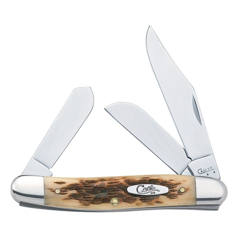 Case Amber Bone Pocket Knife - Stockman