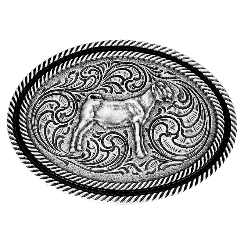Montana Silversmiths Antiqued Show Goat Belt Buckle