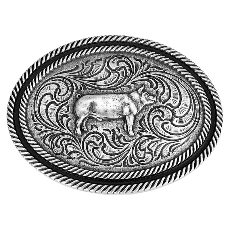 Montana Silversmiths Antiqued Show Hog Belt Buckle