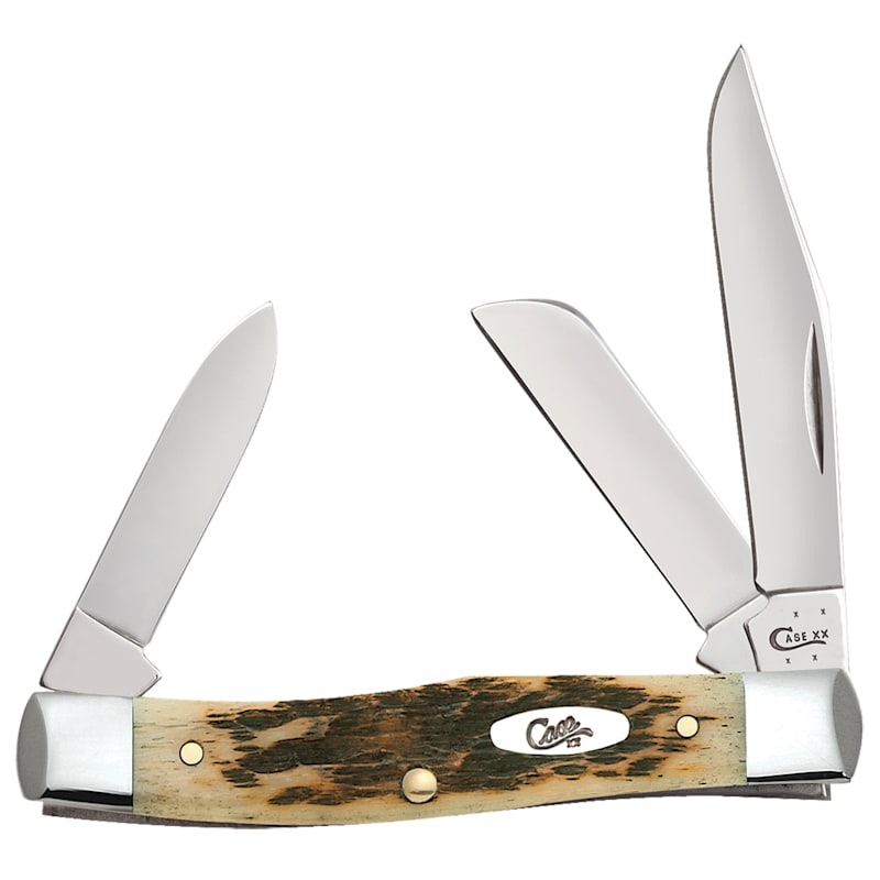 Case Amber Bone CV Medium Stockman Pocket Knife