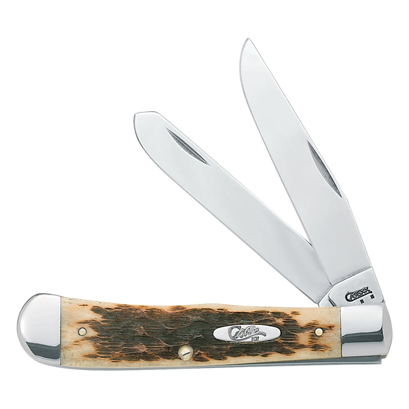 Case Amber Bone Pocket Knife - Trapper