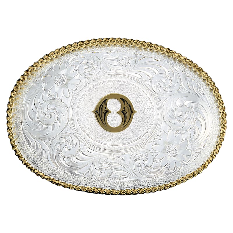 Montana Silversmiths Silver Engraved Initial O Belt Buckle