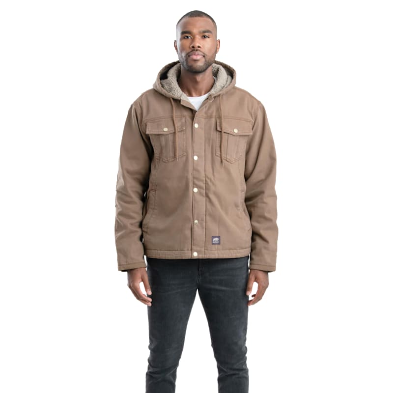 Berne Washed Sherpa-Lined Hooded Jacket