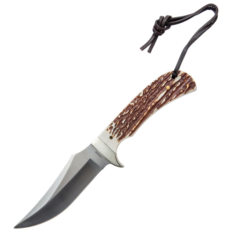 Uncle Henry Staglon Fixed-Blade Knife with Leather Sheath