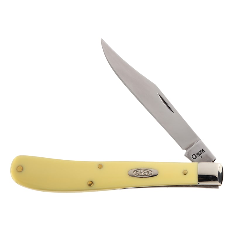Case Yellow Handle Slimline Trapper Pocket Knife