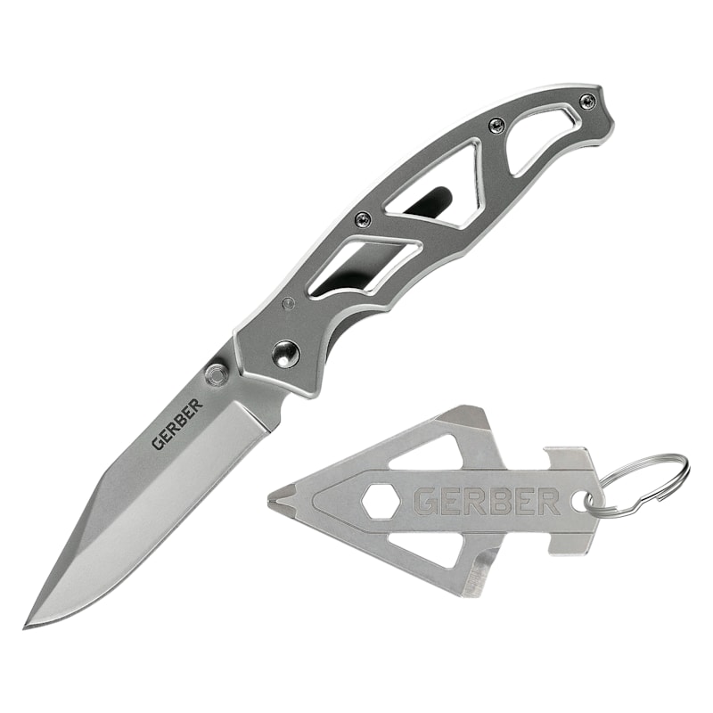 Gerber Paraframe I Folding Knife with Broadhead Keychain Tool