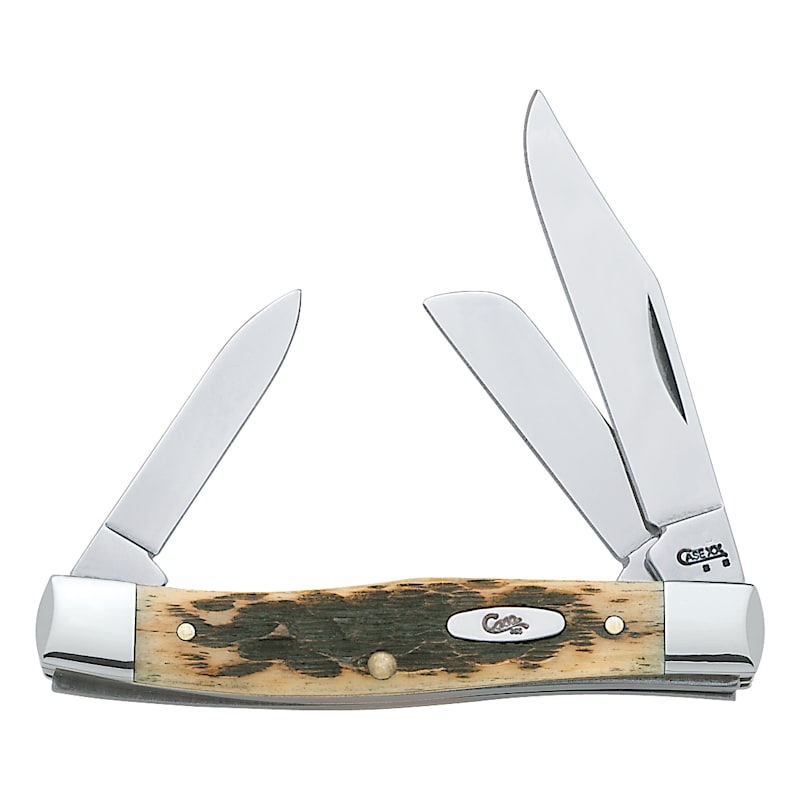 Case Amber Bone Pocket Knife - Medium Stockman