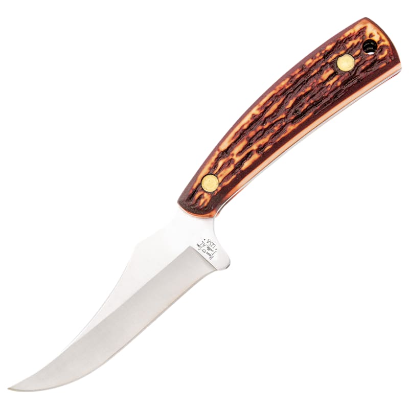 Bear & Son Cutlery Stag Delrin Upswept Skinner Fixed-Blade Knife