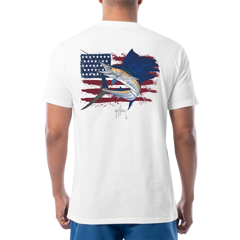 Guy Harvey Sail USA Short-Sleeve Pocket T-Shirt