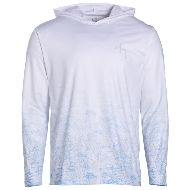 Guy Harvey Eco Cast Ombré Sun Protection Long-Sleeve Hooded Shirt