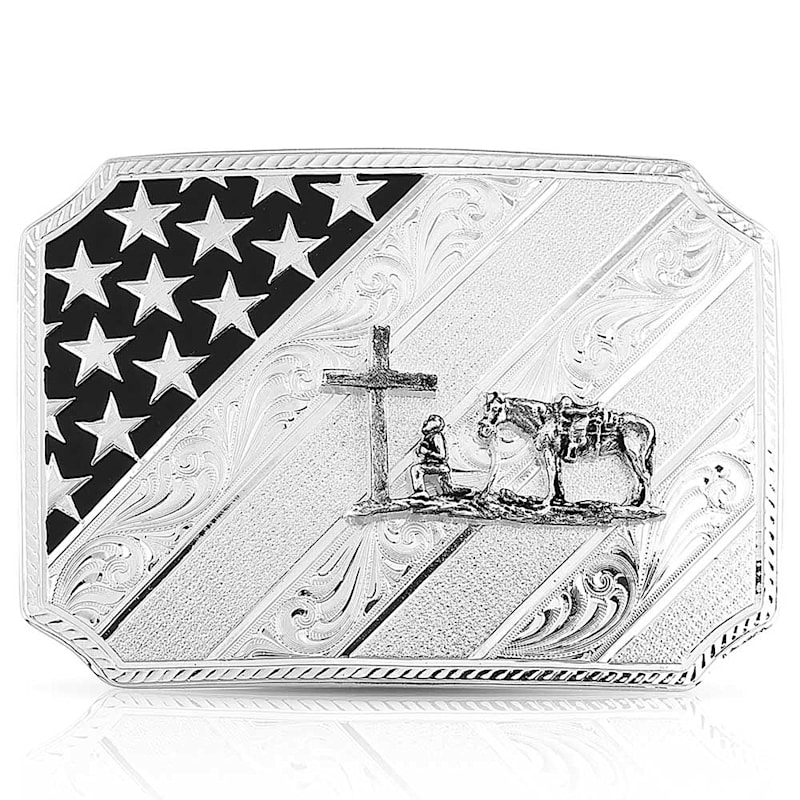 Montana Silversmiths All American Christian Cowboy Belt Buckle