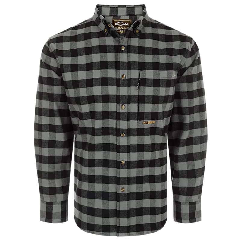 Drake Autumn Brushed-Twill Buffalo Plaid Long-Sleeve Shirt