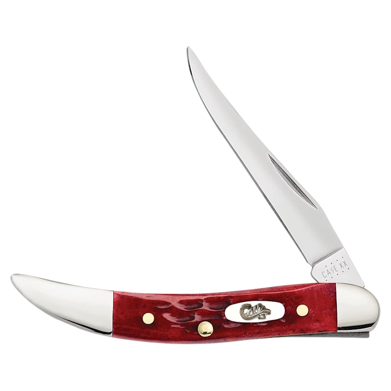 Case Pocket Worn Old Red Bone Corn Cob Jig Small Texas Toothpick Folding Knife