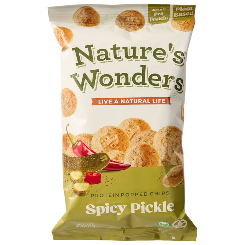 Nature's Wonders Spicy Pickle Popped Protein Chips