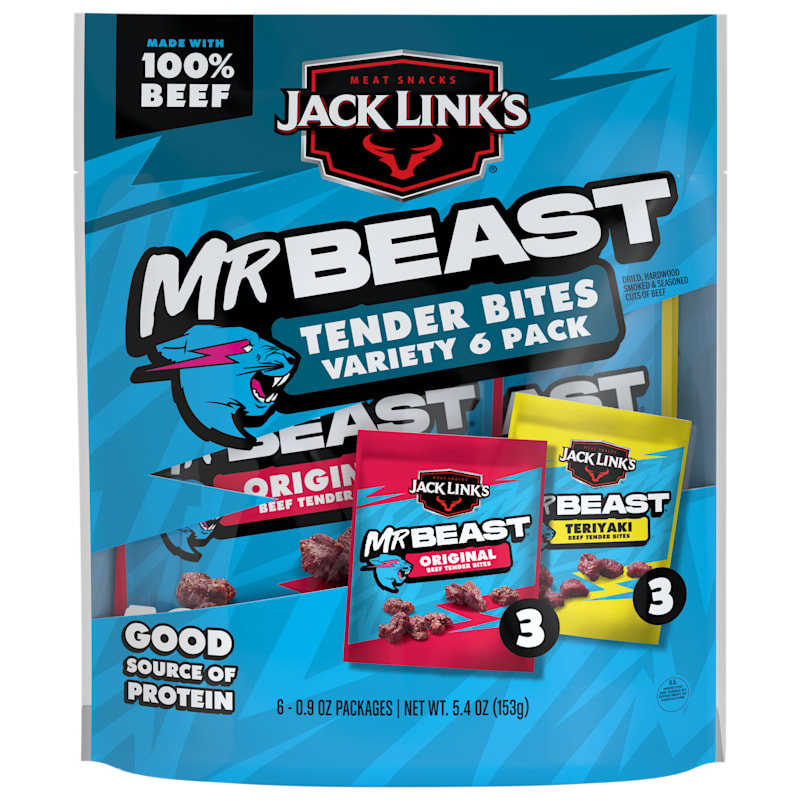 Jack Link's MrBeast Original and Teriyaki Beef Tender Bites Variety Pack