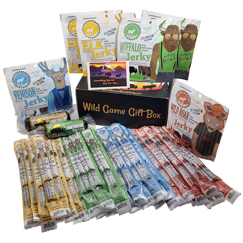 Pearson Ranch Snack Stick, Jerky, and Summer Sausage 40-Piece Wild Game Gift Box