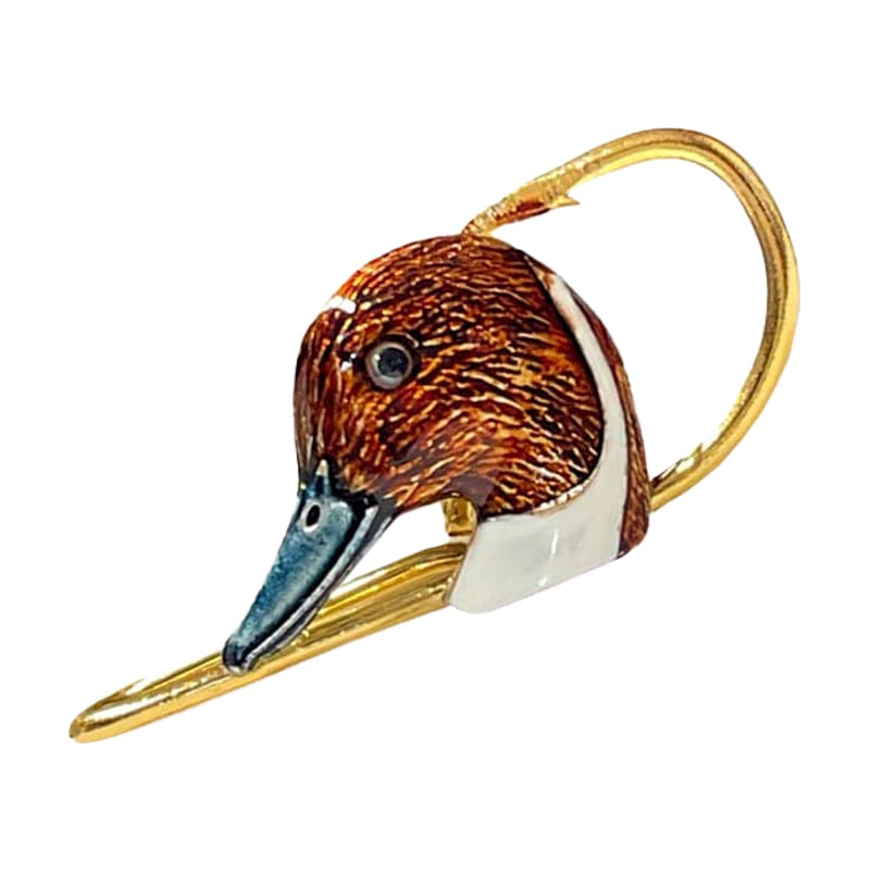 Hookits Pintail Duck Head Fishing Hook Hat Pin Clip