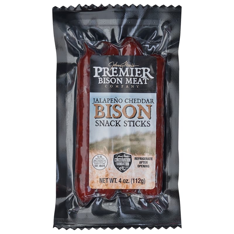 Johnny Morris' Premier Bison Meat Company Jalapeno Cheddar Bison Snack Sticks