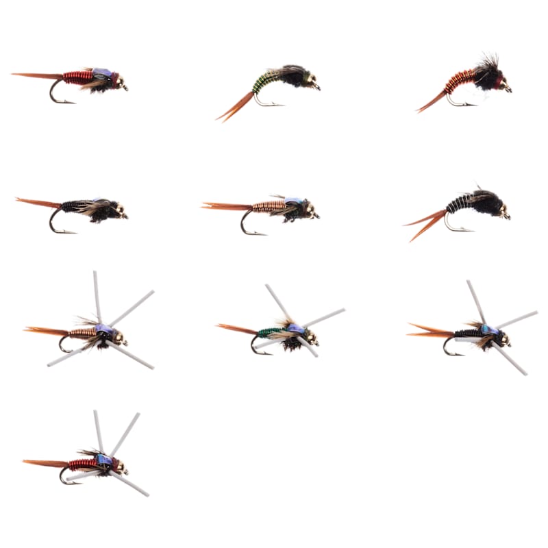 White River Fly Shop 10-Piece Classic Copper Body Nymphs Fly Assortment