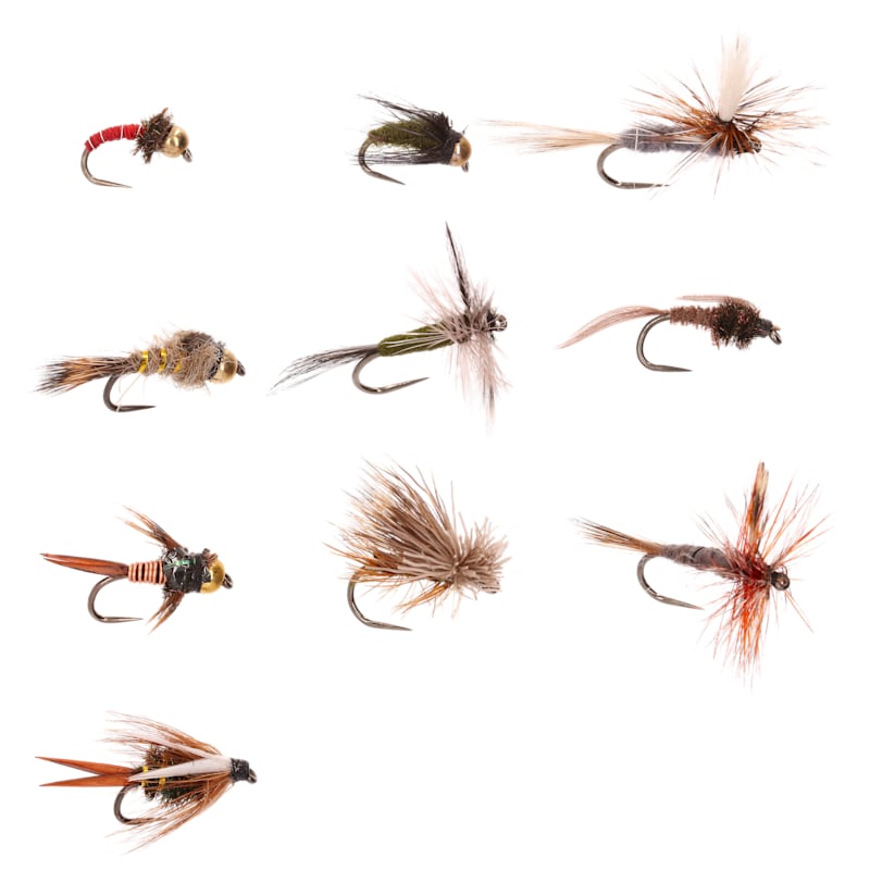 White River Fly Shop 10-Piece Barbless Classic Trout Fly Assortment