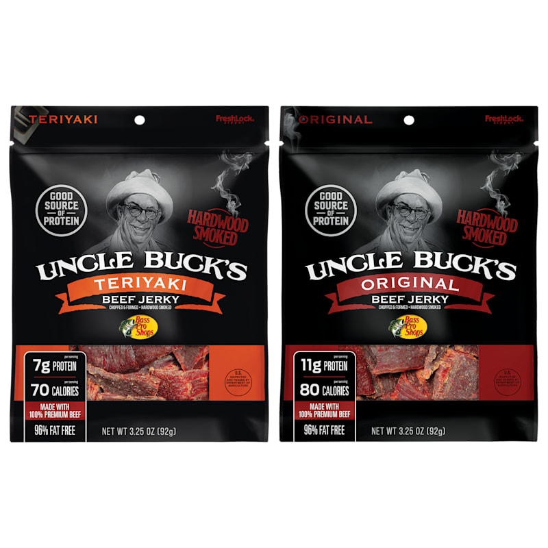 Bass Pro Shops Uncle Buck's Teriyaki and Original Beef Jerky 2-Pack Combo