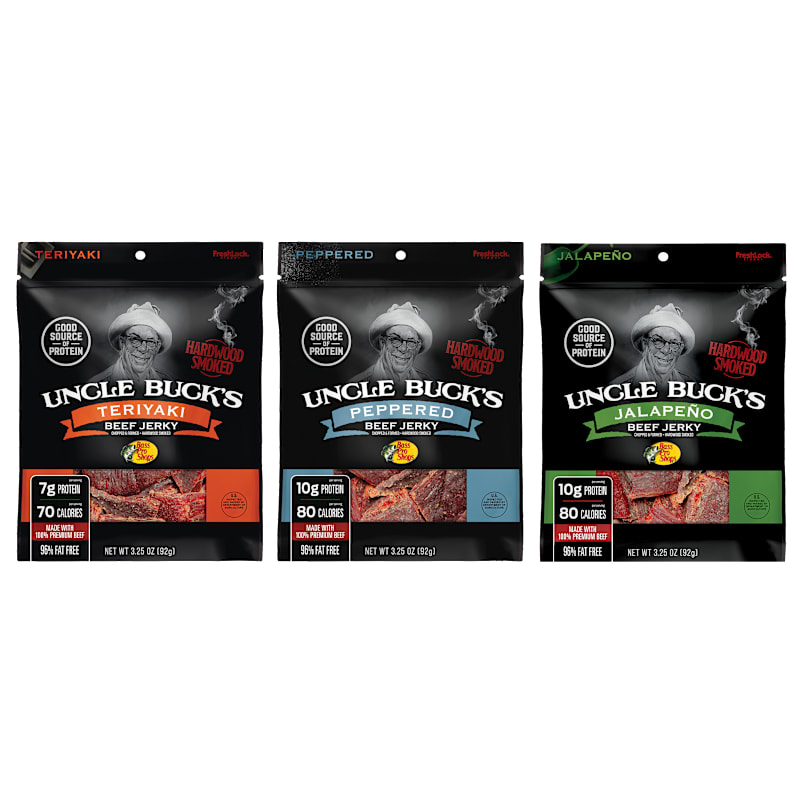Bass Pro Shops Uncle Buck's Teriyaki, Peppered, and Jalapeno Beef Jerky 3-Pack Combo