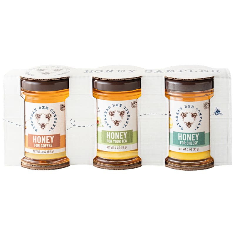 Savannah Bee Company Tea, Coffee, and Cheese Everyday Honey Sampler Set