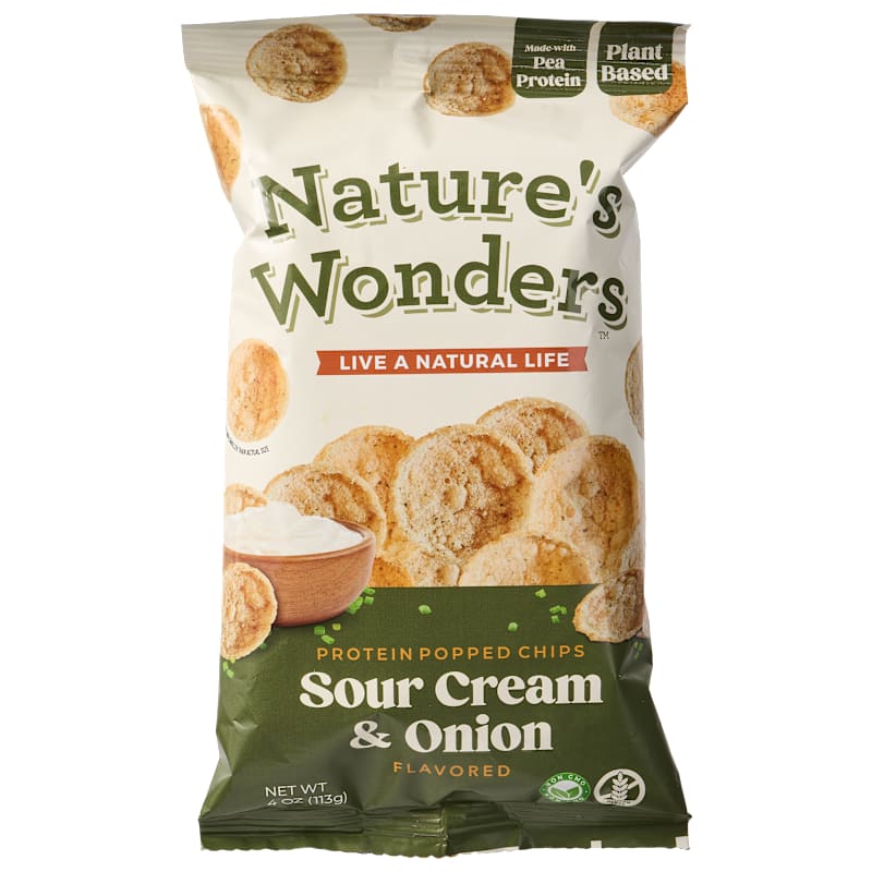 Nature's Wonders Sour Cream and Onion Popped Protein Chips