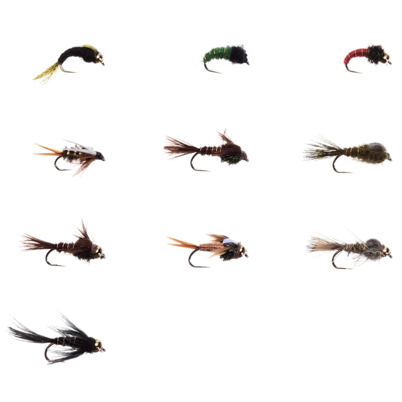 White River Fly Shop 10-Piece Riseform Barbless Nymphs Fly Assortment