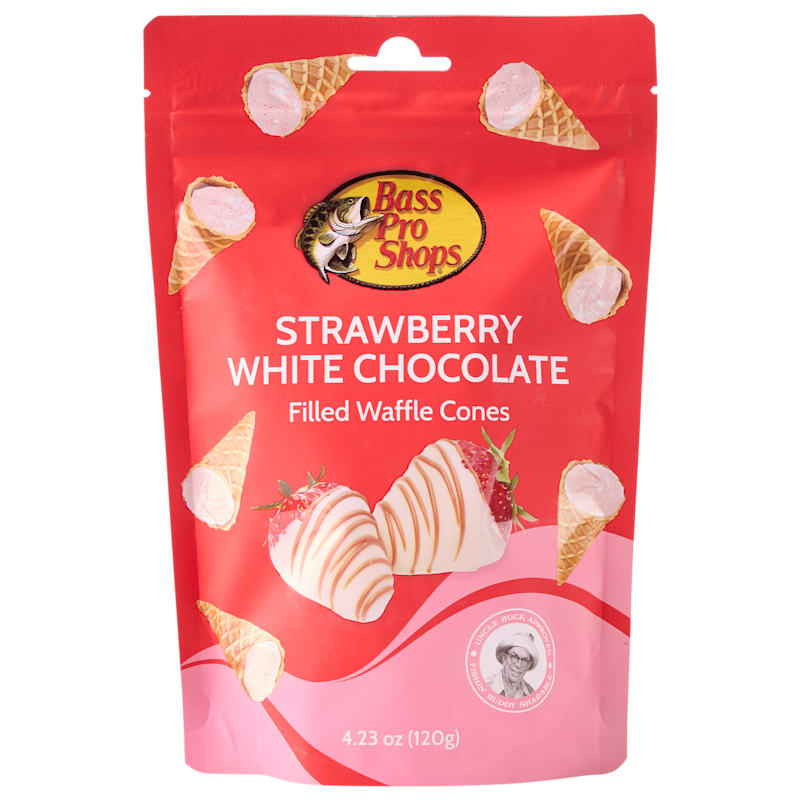 Bass Pro Shops Strawberry White Chocolate Filled Waffle Cones
